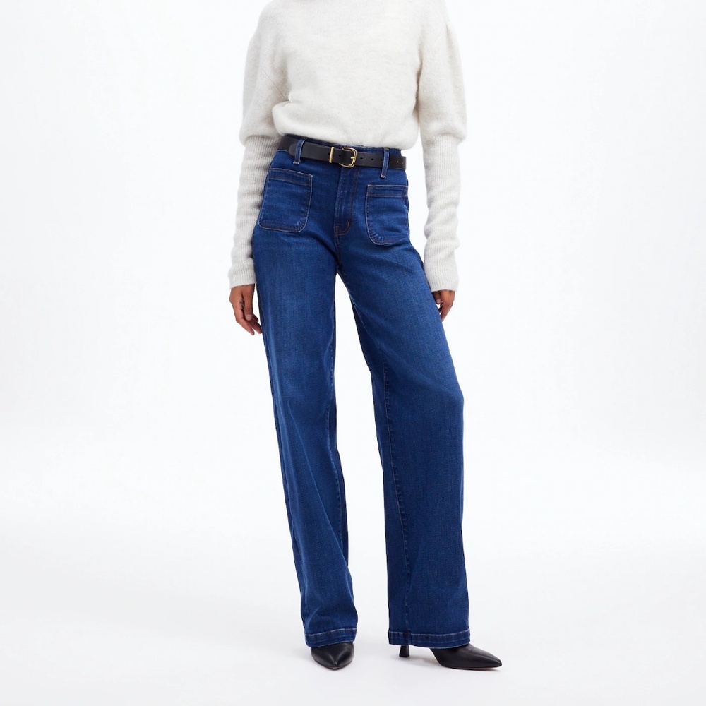 The Emmett Wide-Leg Full Length Jean: Patch Pocket Edition